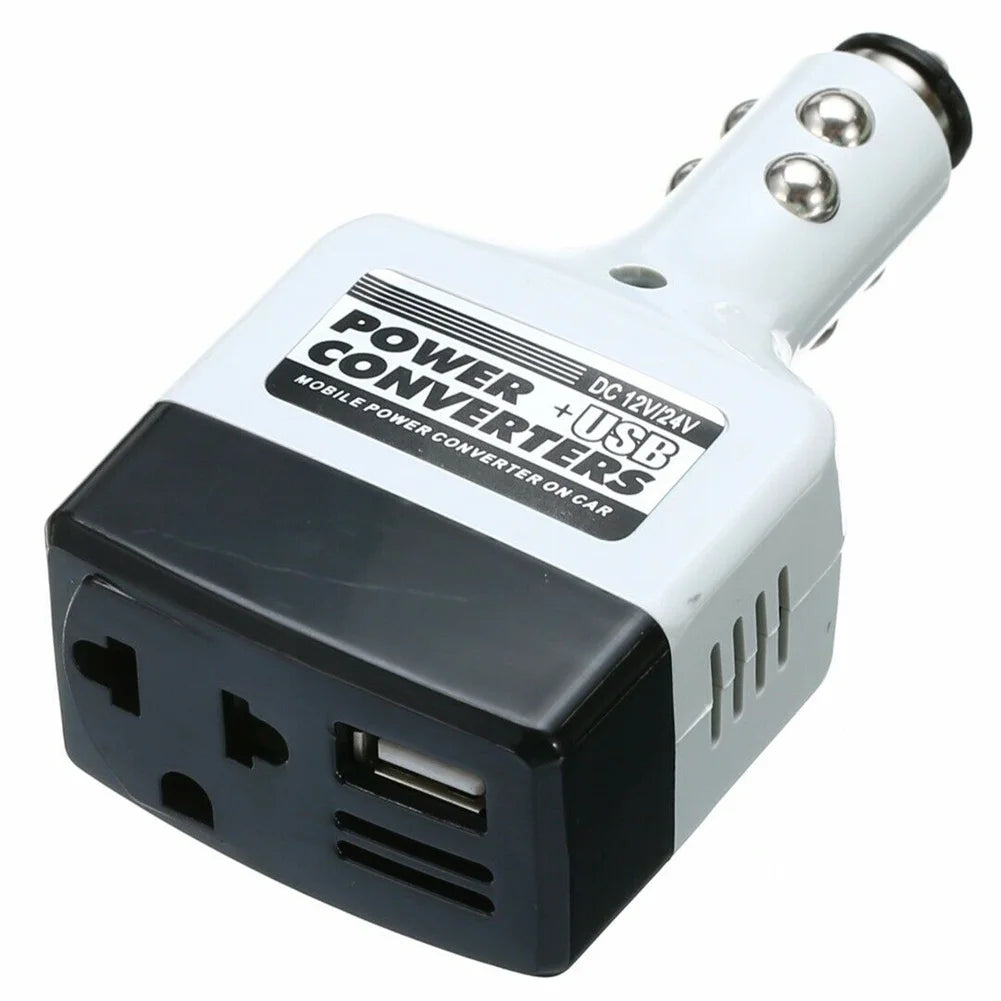 1PCS Portable Car Charger 12V/24V To 220V DC To AC Car Power Converter Adapter Inverter Plug Outlet Charger Car Electronics