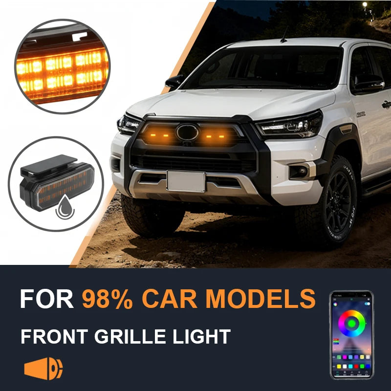 For car pickup truck off-road vehicle 18 LED Front Grille Light Car Daytime Running Light ﻿98% of vehicle models are applicable