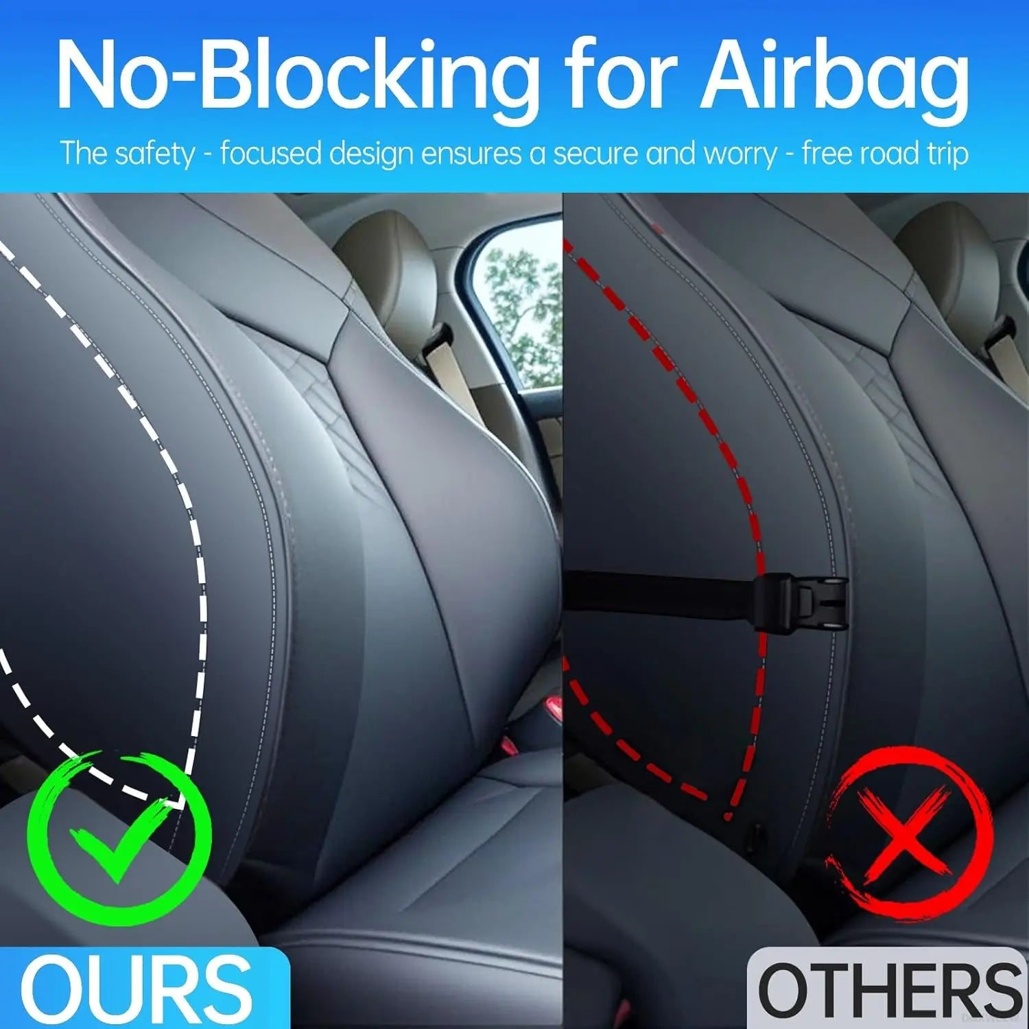 Backseat Car Organizer Leather Back of Seat Car Organizers for Drivers with Large Capacity 6 Storage Pockets Waterproof Kick Mat