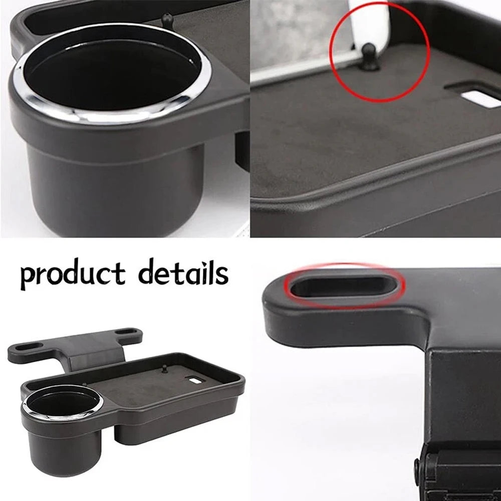 Car Rear Seat Cup Holder Back Seat Organizer Foldable Tray Car Plate Storage Universal Car Accessories
