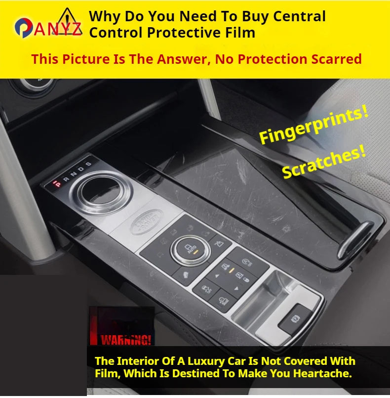 For Audi Q7 Q8 2024 2023 2022 Accessories Car interior film transparent TPU Gear Panel Center Console PPF Protection Sticker