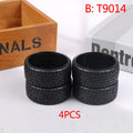 4PCS 1:10 RC Drift Car Tyres - Hard Pattern Plastic On-Road Tires for Mini Racing Cars