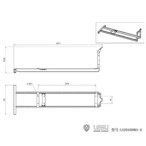 Lesu Metal Trailer Rack Spare Parts For Man Tgs 8*8 Hydraulic RC Dumper Roll On/Off Truck Th16846-Smt2
