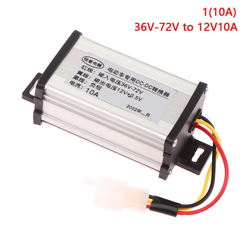 Electric Vehicle DC Converter 36/48/60/72V to 12V 10A 15A 20A 180W Power Transformer for EVs