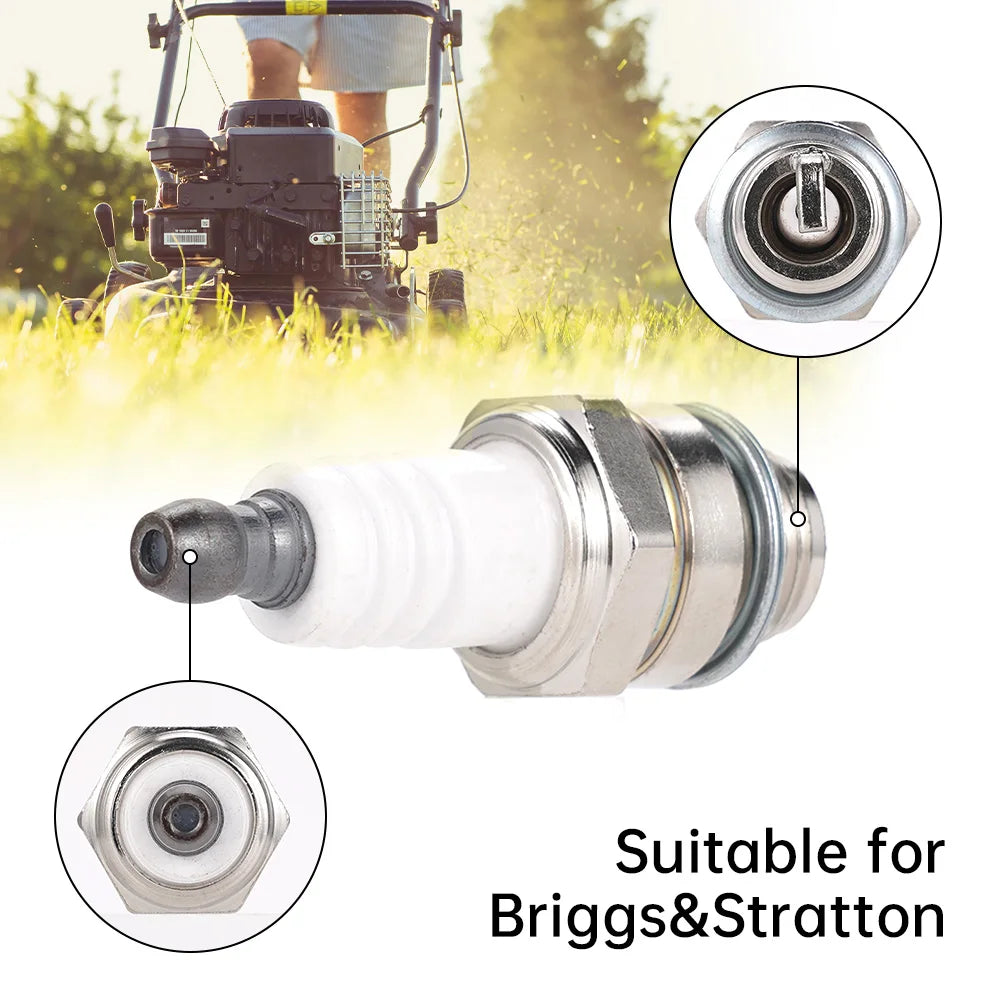 1/5Pcs Mower Flower Spark Plug RJ19LM BR2LM Lawn Mower Spark Plugs for Briggs & Stratton Engines Motors Power DIY Accessories