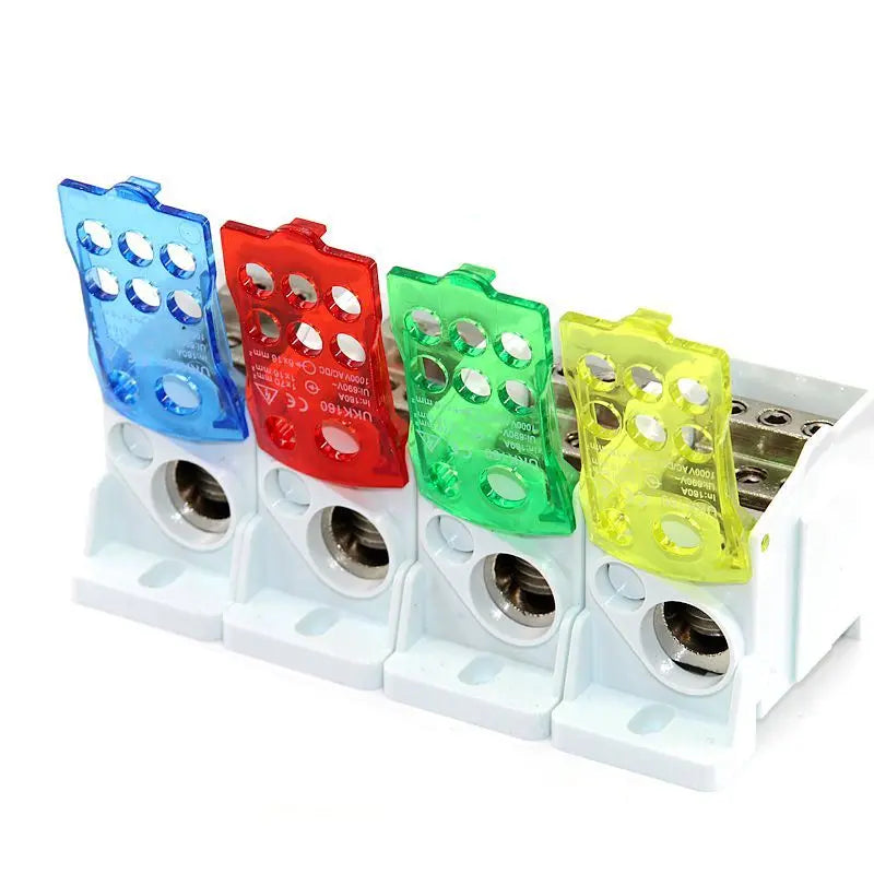 Bloque de terminales de riel DIN dividido eléctrico, caja de conexiones, cable de alimentación, conector eléctrico UKK80A, 125A, 160A, 250A, 400A y 500A