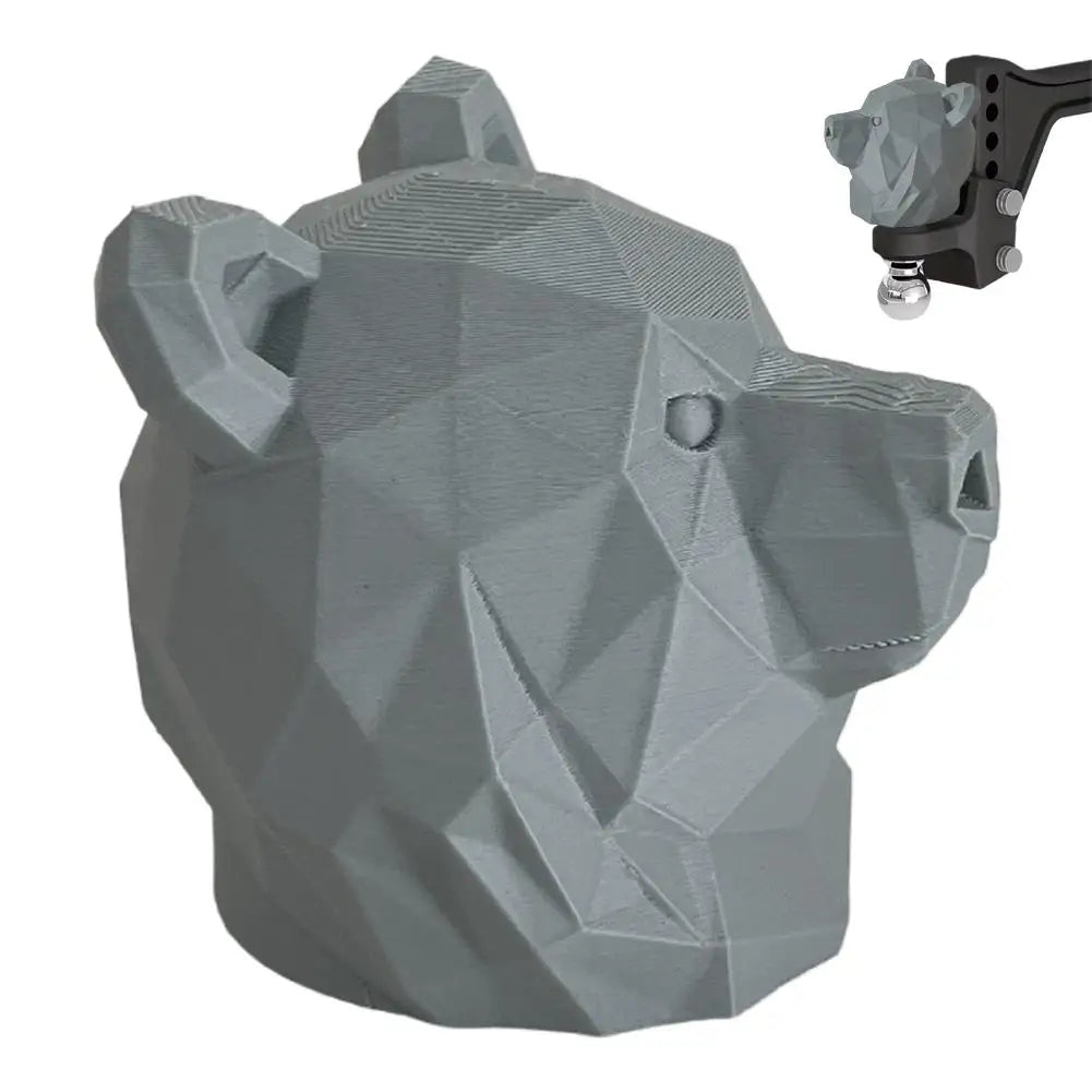 Bear Head Design Trailer Hitch Cover, Creative Decorative Cap for Tow Hook, Protective Anti-Dust Rustproof Accessory for Truck
