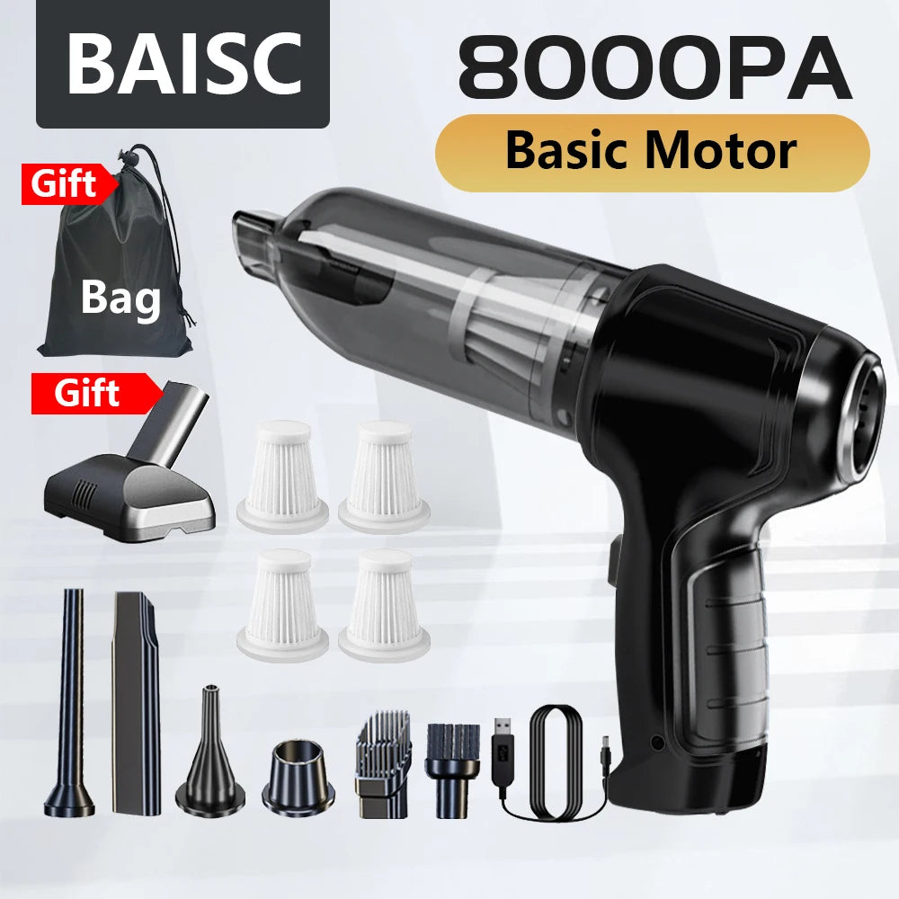 95000PA Car Vacuum Cleaner Powerful Cleaning Machine Car Accessories Home Auto Robot Wireless Cleaner Appliance Strong Suction