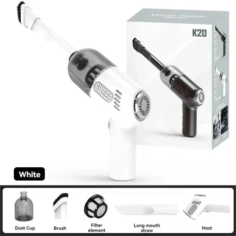 K20 Cordless Vacuum Cleaner For Car & Home, Strong Suction, One-Click Empty, Washable Filter, Rechargeable Design