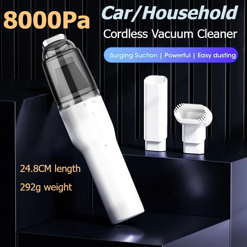 Wireless Car Vacuum Cleaner Mini Handheld | Portable Rechargeable Strong Suction | Cordless 2 Gears Vacuum for Car Home Office