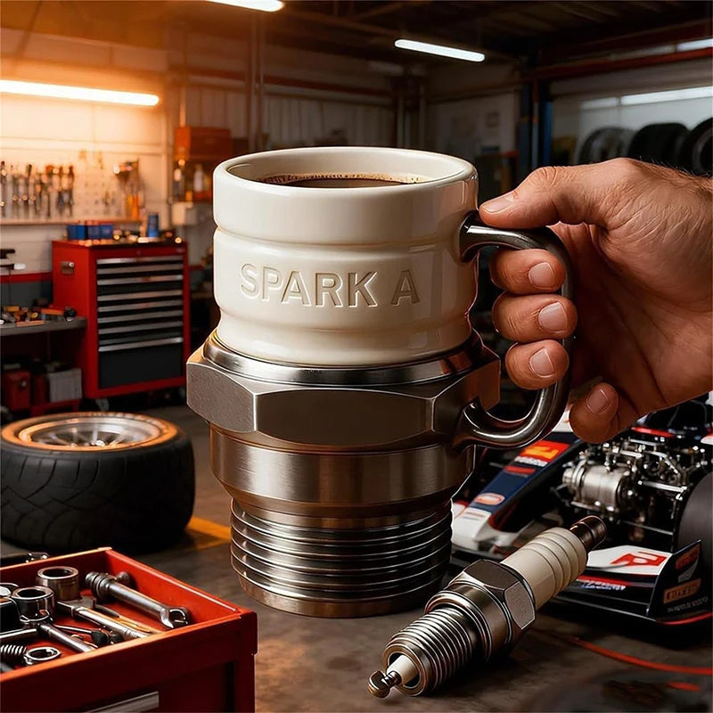 Spark Plug Mug Coffee Mug Cup For Car Lovers Automotive Themed Coffee Mug For Car Enthusiasts Mechanics & Garage Lovers