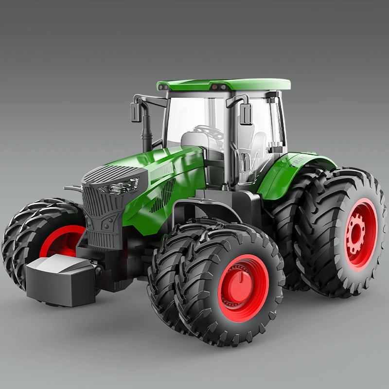 Manual sliding tractor toy set, manual tractor with green bed, suitable for indoor and outdoor play, good weather resistance.