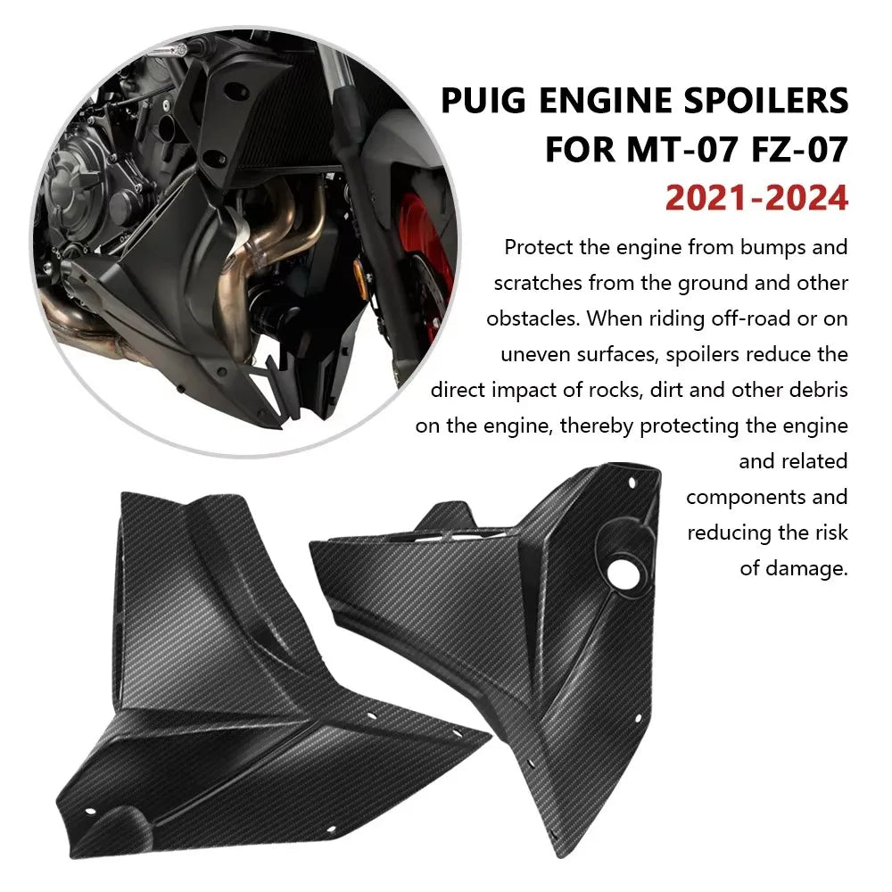 For MT 07 mt07 2021-2024 2023 Motorcycle Accessories Engine Fairing Chassis Guard Exhaust Guard Protective Cover Spoiler Kit