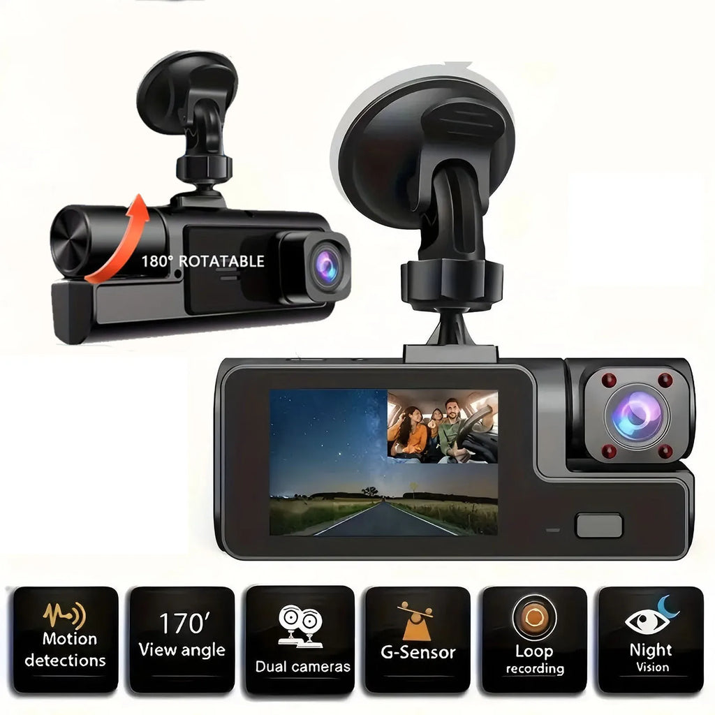 High-performance 3-lens dash cam With motion detection and parking mode record automatically when it detects a collision or …