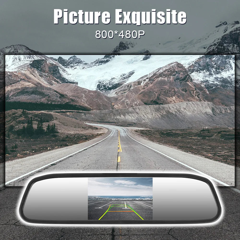 Universal TFT LCD Color Monitor Car Rearview Mirror Display HD Video Auto Parking Monitor 4.3 Inch Rearview