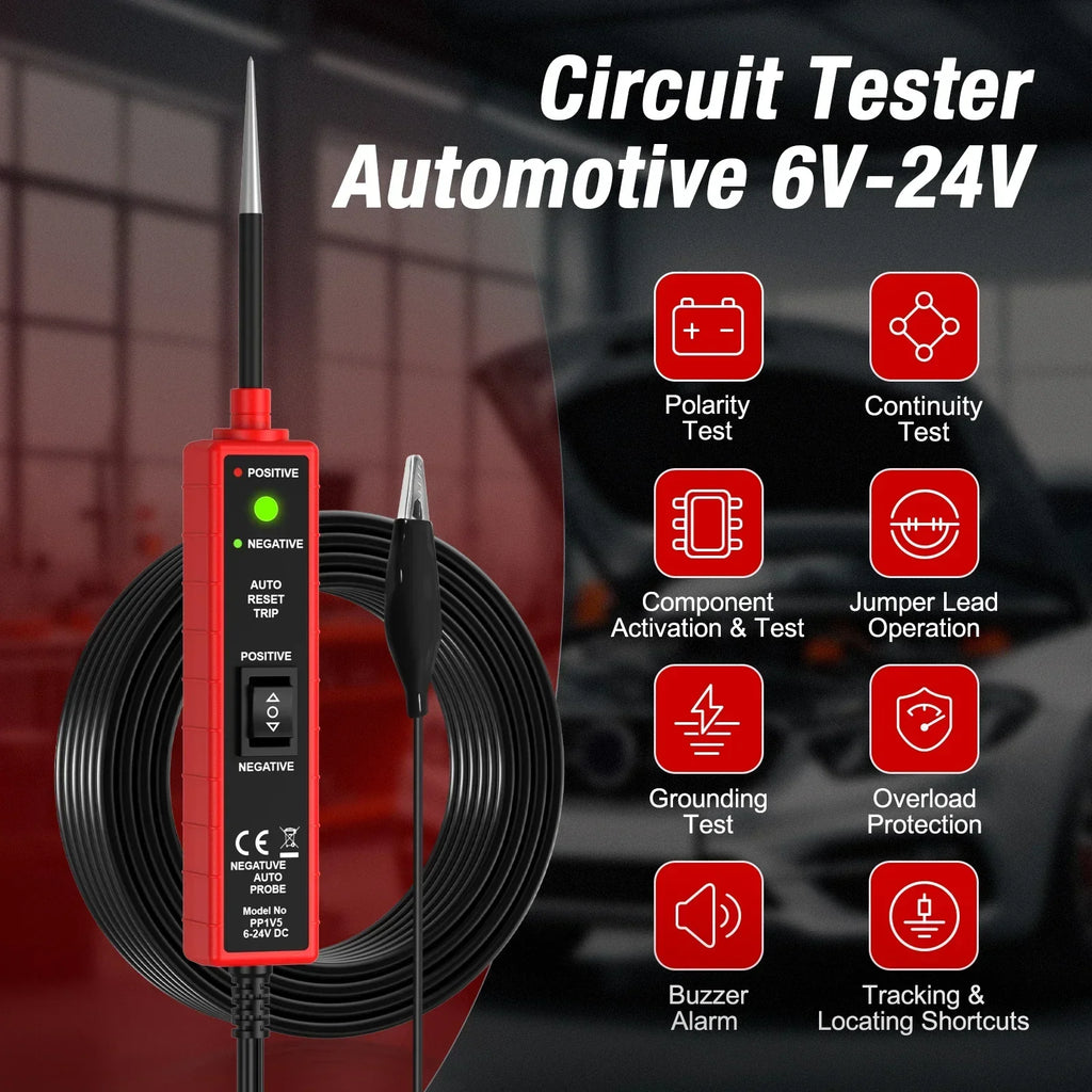 Automotive Electrical System Tester DC 6-24V PP1V5 Car Circuit Drive Test Pen For Car Electrics Testing Power Circuit Probe