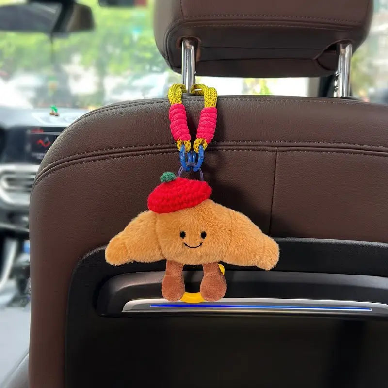 Car Backseat Organizer Cute Cartoon Car Seat Back Groceries Bag Purse Hooks Storage Holder Creative Car Accessories Interior