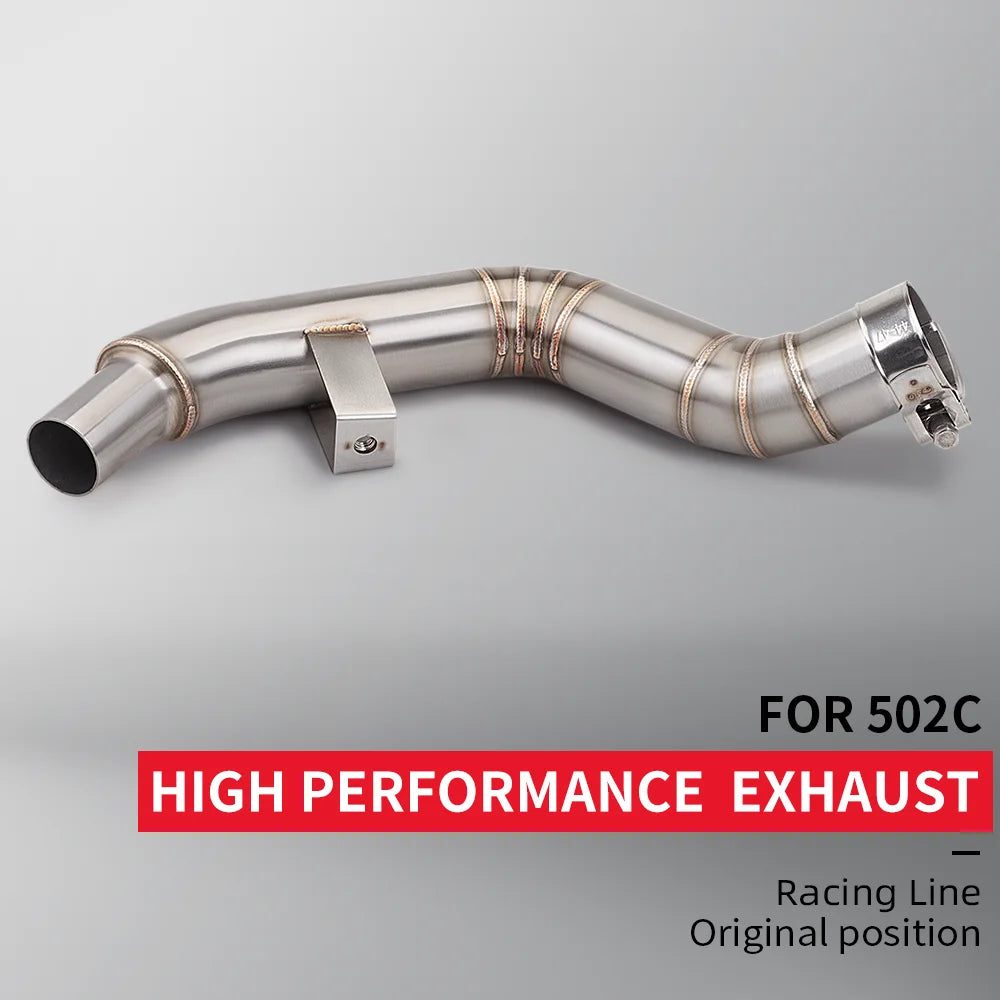 Exhaust  Motorcycle Escape Stainless Steel Middle Link Pipe Moto Muffler Slip On For Benelli 502C 502