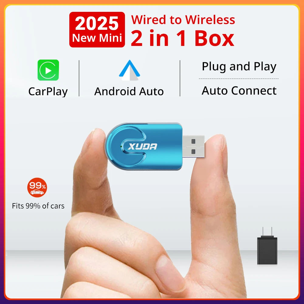 XUDA NEW Wireless CarPlay Android Auto Wireless Adapter Smart Mini Box Plug And Play WiFi Fast Connect Universal For Nissa