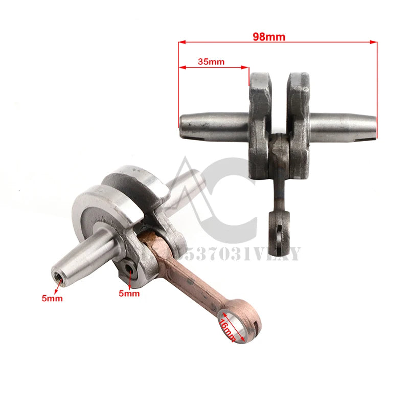 Motorcycle Parts 44-6 Crank for 2 Stroke 49cc Pocket Bike Scooter Engine Crankshaft Parts Mini Dirt Bike ATV Quad Bike