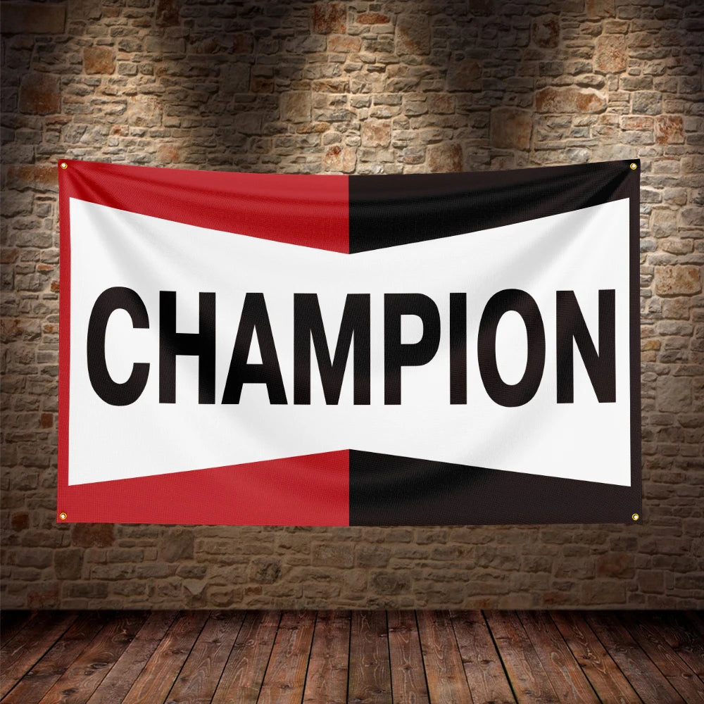 3X5Ft Champion Spark Plugs Flag Polyester Printed Car Banner For Decor
