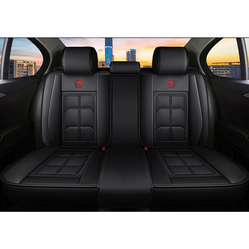 1pc Car Front Seat Cover, Rear Seat Cover All Inclusive Premium PU Leather Mat with Soft Cushion Full Package Protector Cover