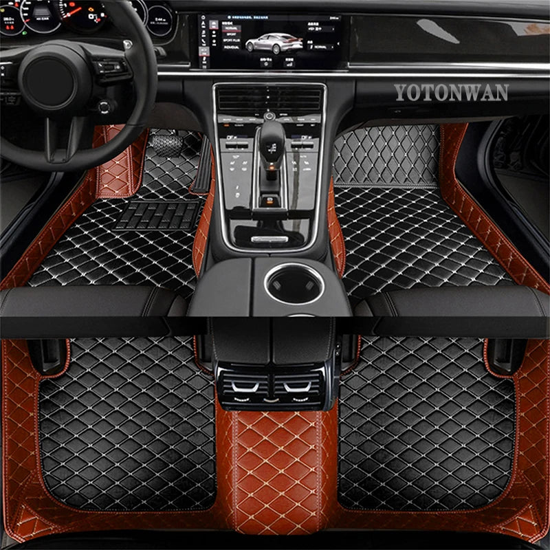 Custom Automotive Car Floor Mats For Mercedes W124 1985 1986 1987 1988 1989 Auto Luxury Leather Men Women Car Mats Full Coverage