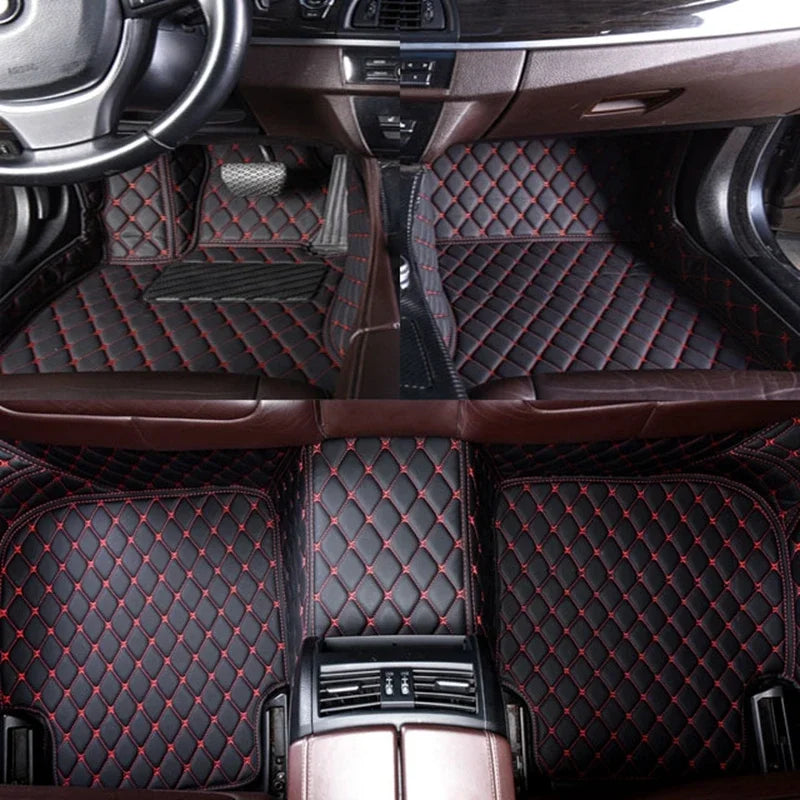 Car Floor Mats Flash Mat Leather Custom Foot Pads Automobile Carpet Cover For Mitsubishi Outlander 2003- 2016 2017 2018