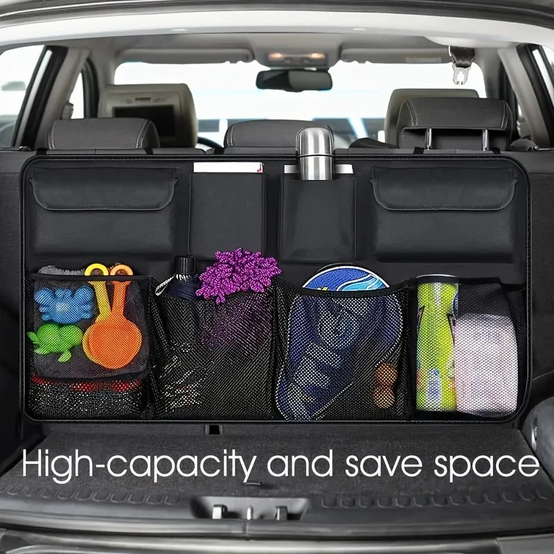 Car Trunk Organizer With 8 Pockets, Rear Seat Suspension Storage Solution, Ideal For SUVs And Trucks, Space Saving Expert