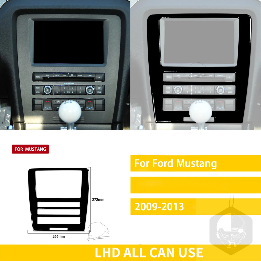 For Ford Mustang 2009-2013 Accessories Car Plastic Black Interior Door Panel Gear Cupholder Air outlet Trim Sticker Decoration