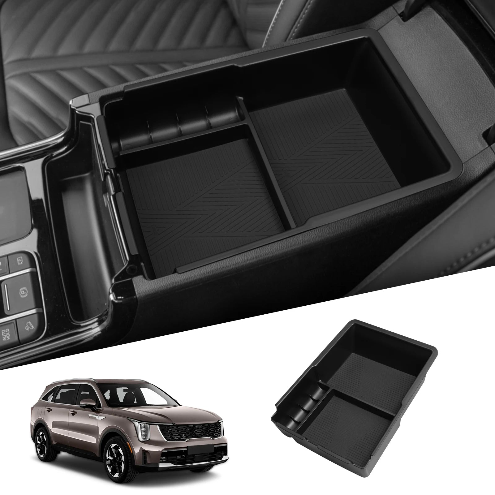 for Kia Sorento 2021-2025 Car Storage Box Interior Accessories Center Console Armrest Storage Organizer Tidying Tray