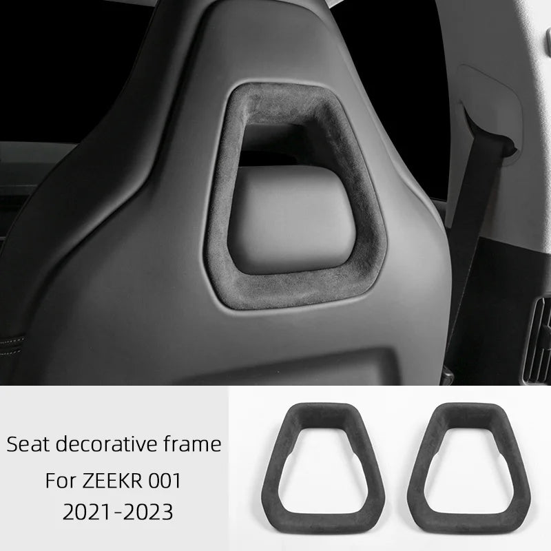 For ZEEKR 001 2021 2022 2023, A lcantara Car Interior Overlay Accessories Car Gear Shift Panel Armrest Lid Rear Air Outlet Frame