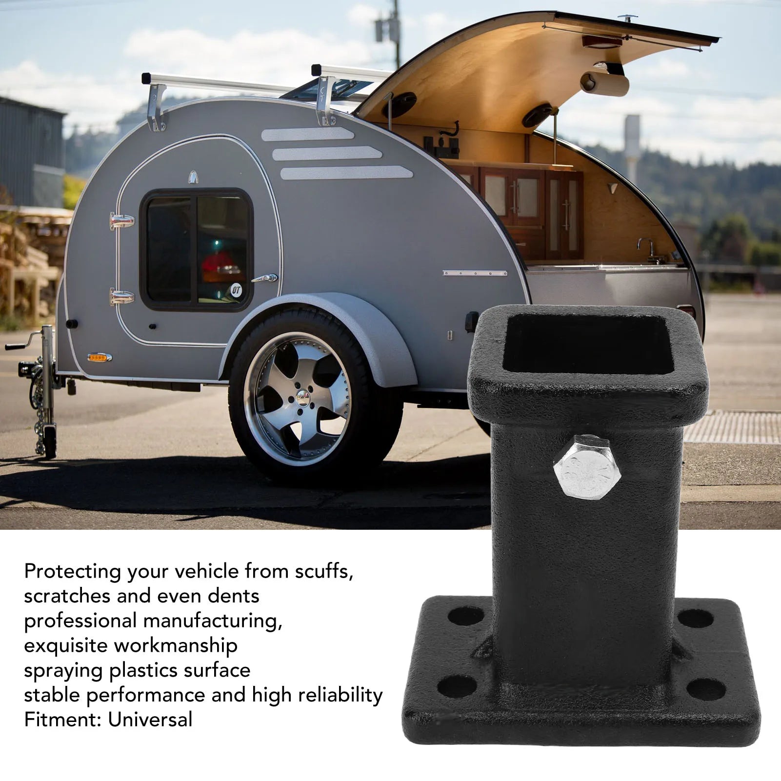 2in Bolt On Receiver Tube Trailer Hitch Receiver Adapter Universal for Pickup Trucks