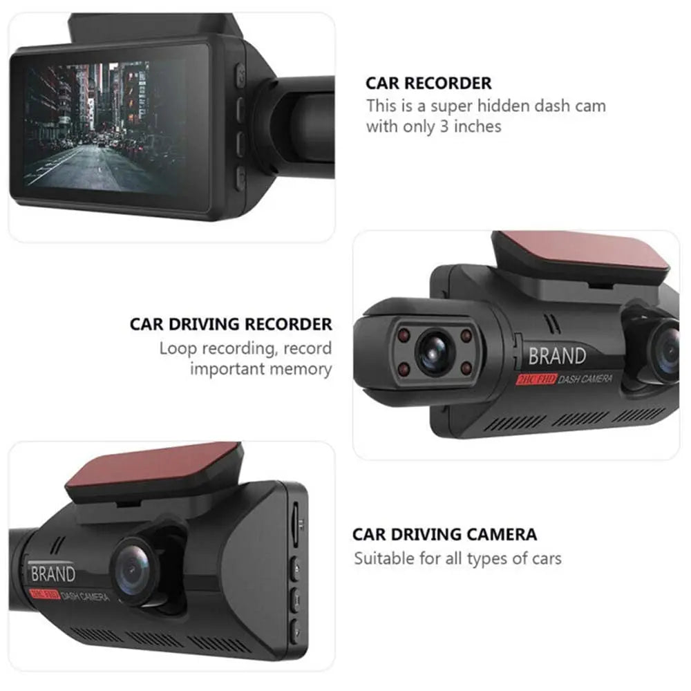 Car Dash Cam DVR Recorder Dual Lens Camera G-yangnsor 3" HD Display Screen 1080P