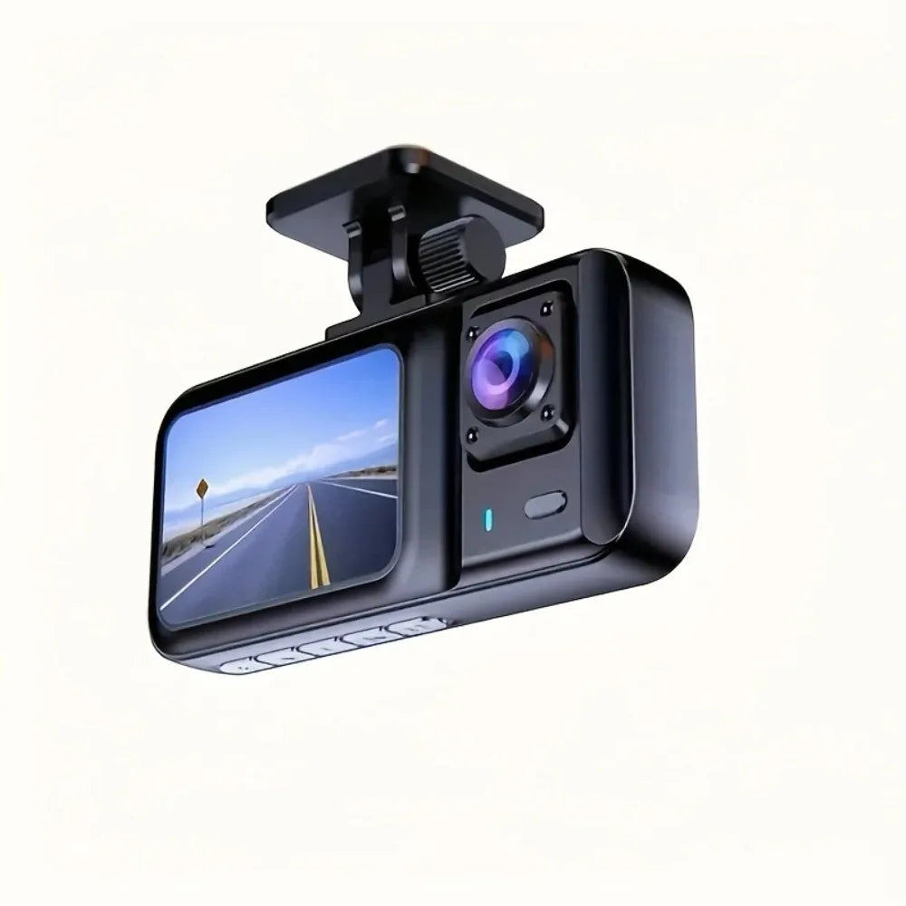 3 Lens Camara Para auto, Car dashcam 1080P Front | 480P Interior & Rear Cams Dashcam, Car Accessories | Car DVR | Video Recorder