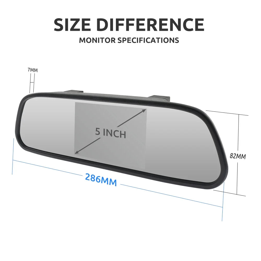 MJDOUD 5 Inch Car AHD Mirror Monitor for Vehicle Parking  5" TFT LCD HD Screen for Rear View Camera Rervesing Dispaly Universal