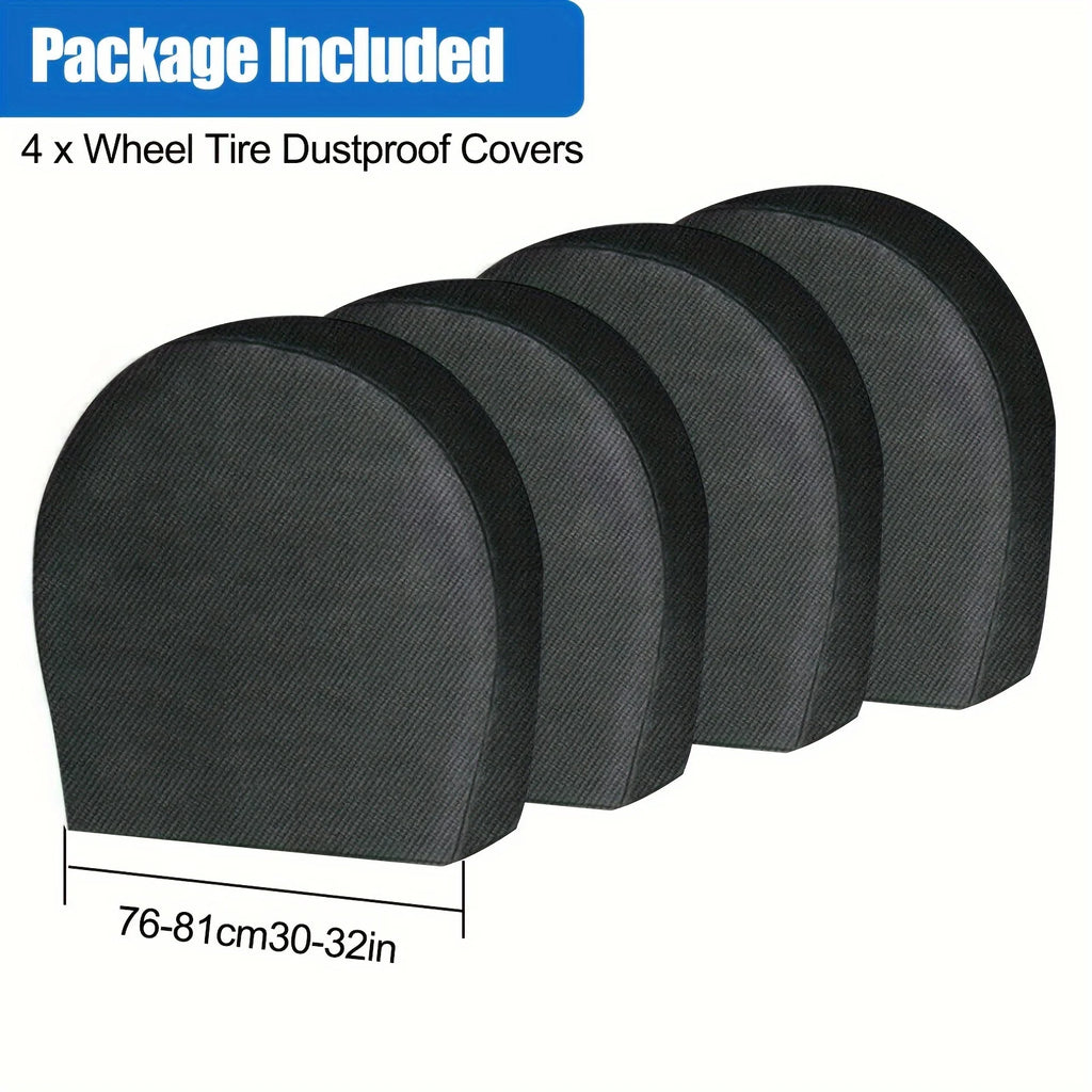 Truck SUV Tire Protective Cover 4-Piece Set, Waterproof Durable Design, Fits Trailers Campers & Other Vehicle Accessories