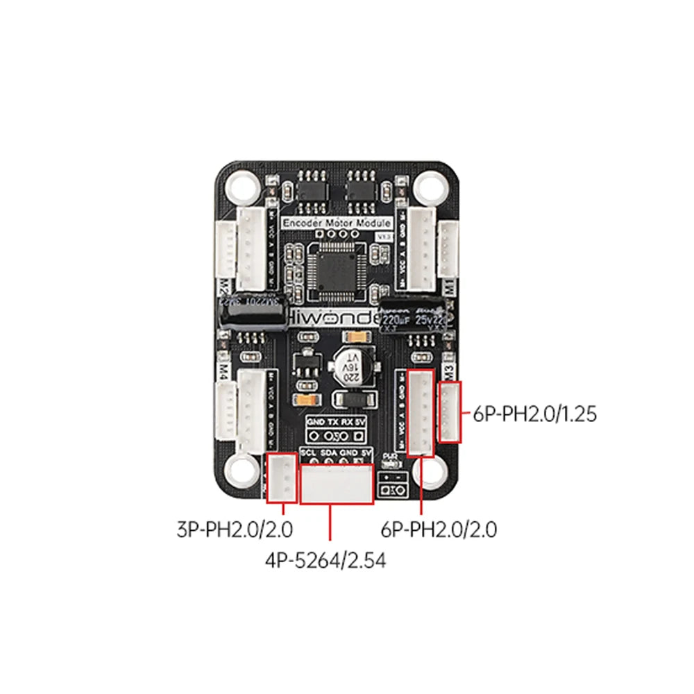 4 Way Encoder Motor Drive Module Onboard Voltage Regulator Circuit Motor Control Smart Car DIY Electric Race Dedicated Driver