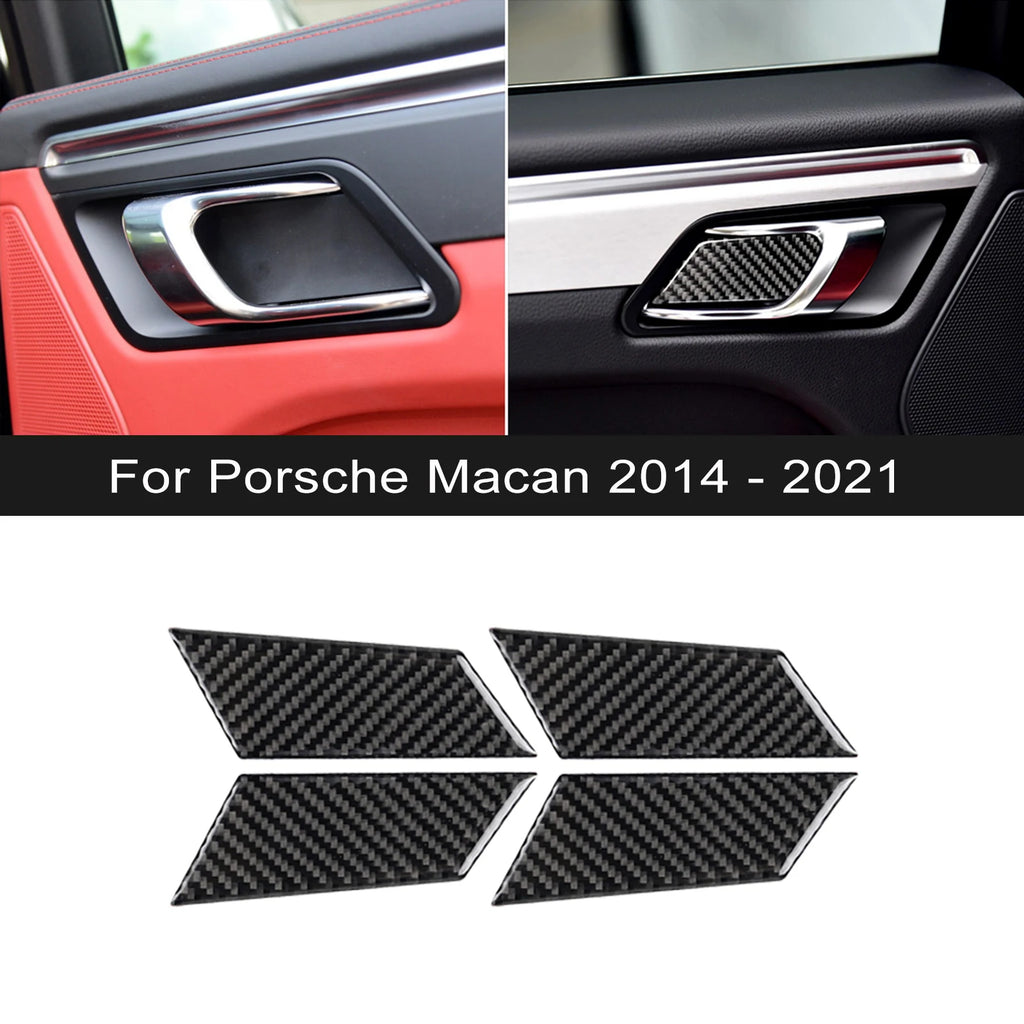 Car Interior Door Handle Bowl Trim Cover Stickers For Porsche Macan 2014 2015 2016 2017 2018 2019 2020 2021 Car Interior Accesso