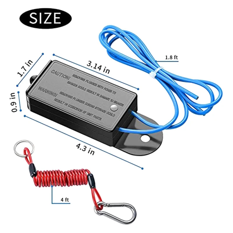 Electromagnetic Switch Breakaway Coiled Cable with Electric Brake Switch for RV Towing Trailer Boat Caravan Camper Parts A70F