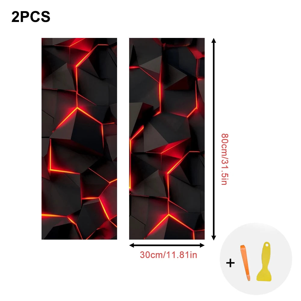 2-piece set of self-adhesive car A-pillar trim with lava crackle pattern, elastic fabric, car interior accessories.