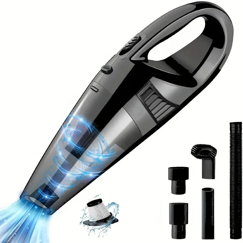 12V Rechargeable Car Vacuum - Portable Handheld Cleaner with Washable Filter