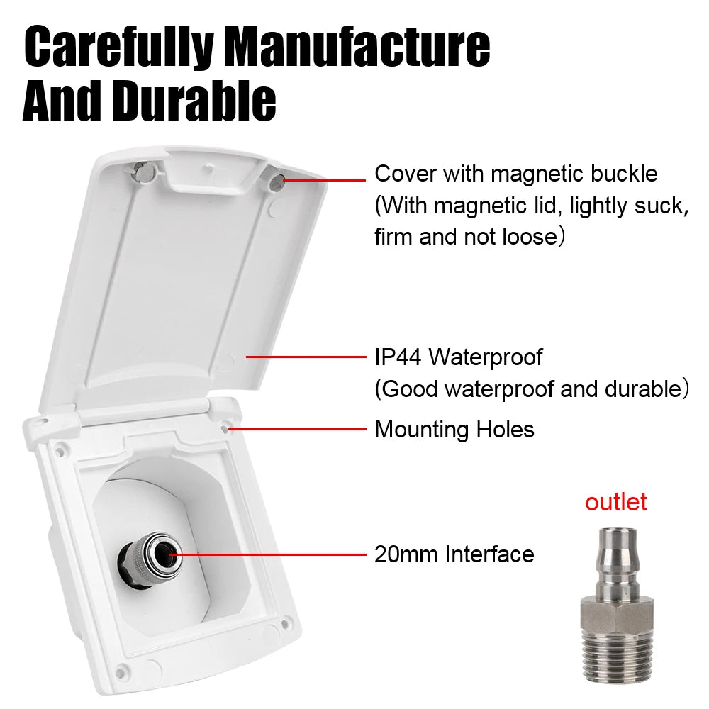Caravan Accessories Water Inlet Outlet Hatch Filter Lockable Cover With 20mm Adapter Nozzles For Boat Marine RV Camper Car Van