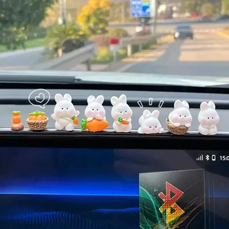Car Interior Accessories Cartoon Cute Bunny Car Ornaments Car Center Console Car Decoration Supplies