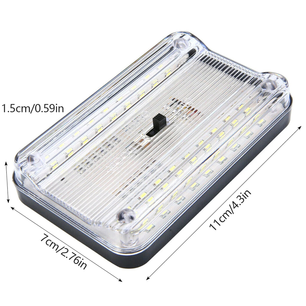 36 LED Car White Rectangular Lights 12V Vehicle Ceiling LED Lighting Lamp Auto Dome Reading Light with On/Off Switch Trunk Lamp
