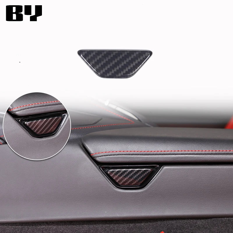 For Chevrolet Corvette C8 2020-2024 Car Accessory ABS Carbon Fiber Car Console Gear Shift Panel Cover door armrest Trim Sticker