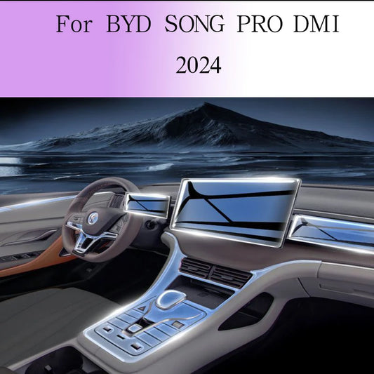 For BYD SONG Prodm PRO DMI 2024  Car Interior Door Center Console Media Dashboard Navigation TPU Anti-scratch Protector Film