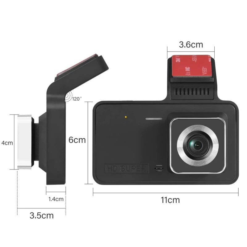 Dash Cam Front Rear View Camera Video Recorder Dual Lens Car DVR Cycle Recording Night Vision G Sensor 1080P Dashcam 4 Inch