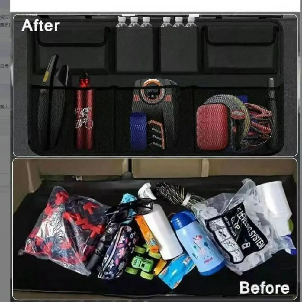 Multi-Pocket Car Trunk Organizer High Capacity Adjustable Backseat Storage Bag Auto Seat Back Hanging Organizer