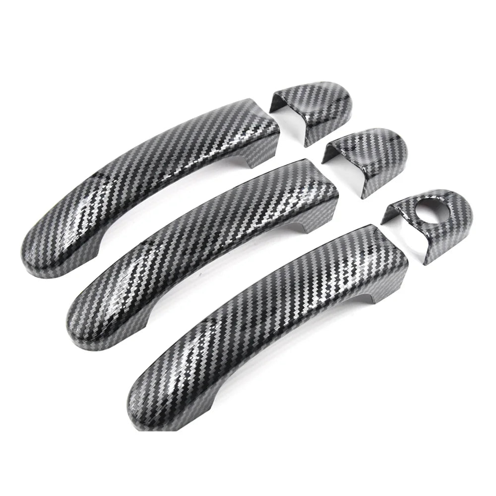 1 set For VW Transporter T5 T6 Caravelle Caddy Van Car Accessories New outside exterior Door Handle Carbon Fiber/Gloss Black